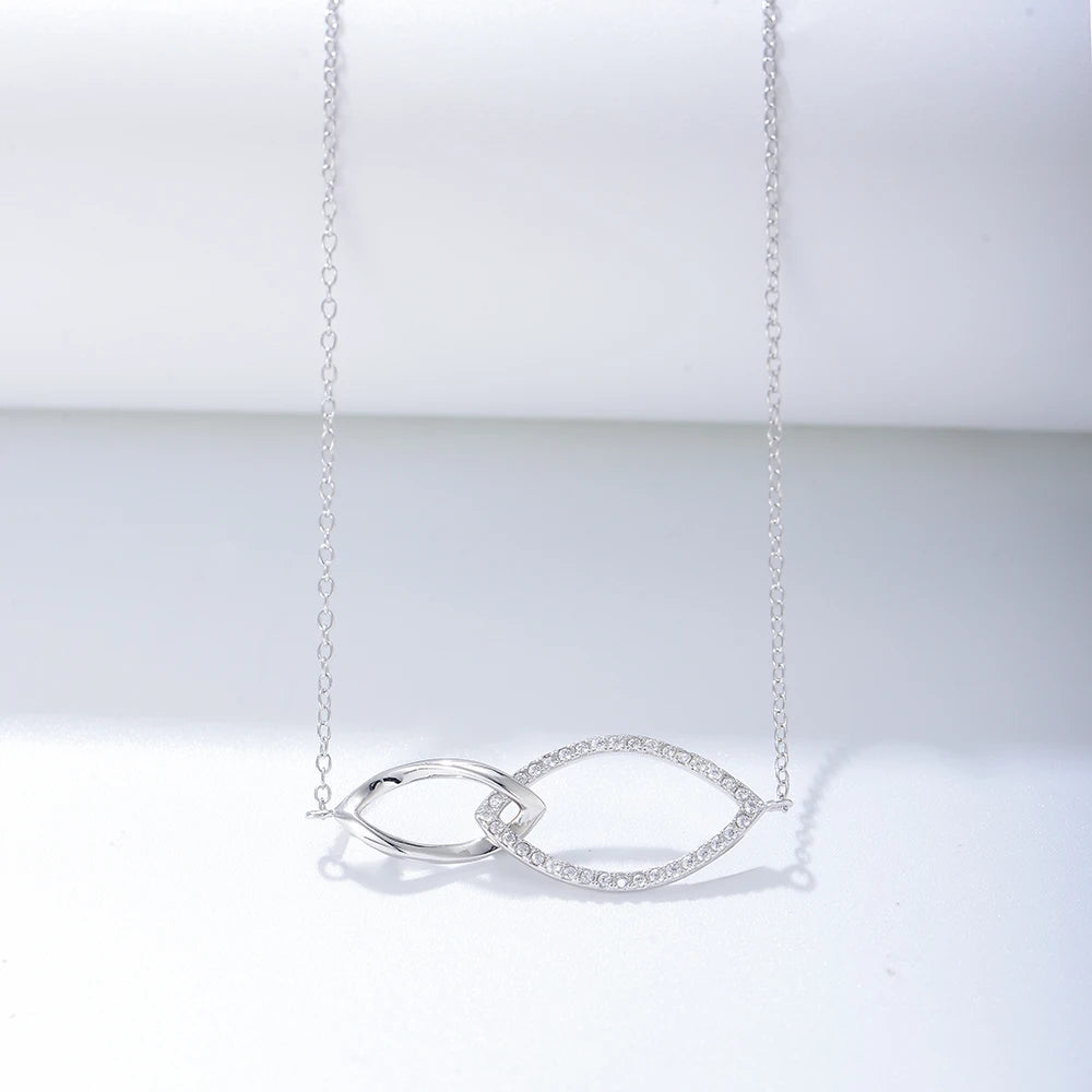 Custom Jewelry Plated Pendant Geometric Couple Pendant Jewelry Trendy Silver Necklace Gold for Woman Accessories Zircon Stone