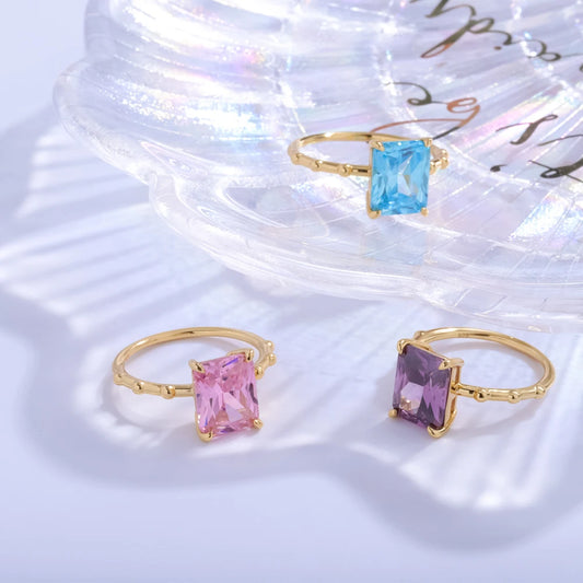 Bijoux En Argent Jewelry Crystal Gemstone 925 Sterling Silver Custom Birthstone Ring Amethyst Tiny Ring Band Summer Ring