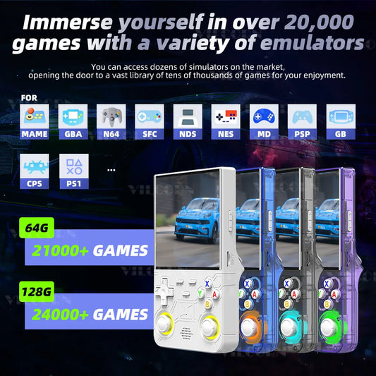 2025 R36Ultra Handheld Game Player Linux System 4inch IPS Portable Video Game Console For PSP/GBA/DC Wi-Fi Enabled RGB Joystick