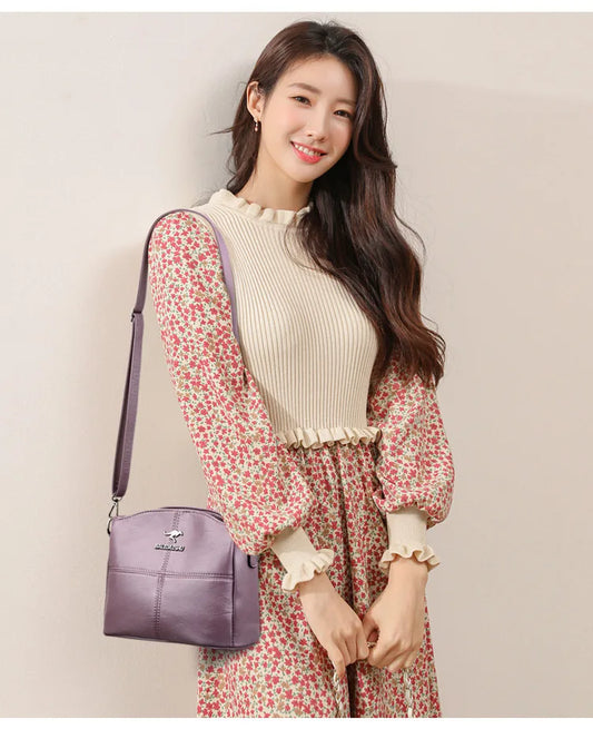 Women Embroidery Tote Bag High Quality Leather Ladies Handbag