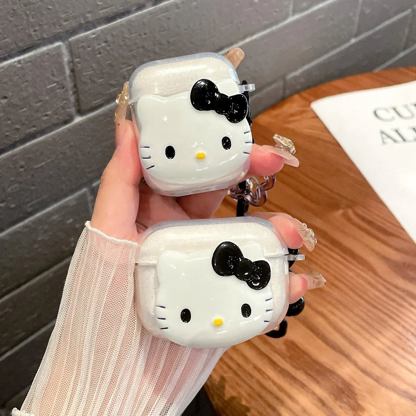 New Cute Pink Hello KT Cat Cover for AirPods 4 Cartoon Earphone Case for Airpods Pro2 Pro 3 2 1 Protective Cover with Keychain