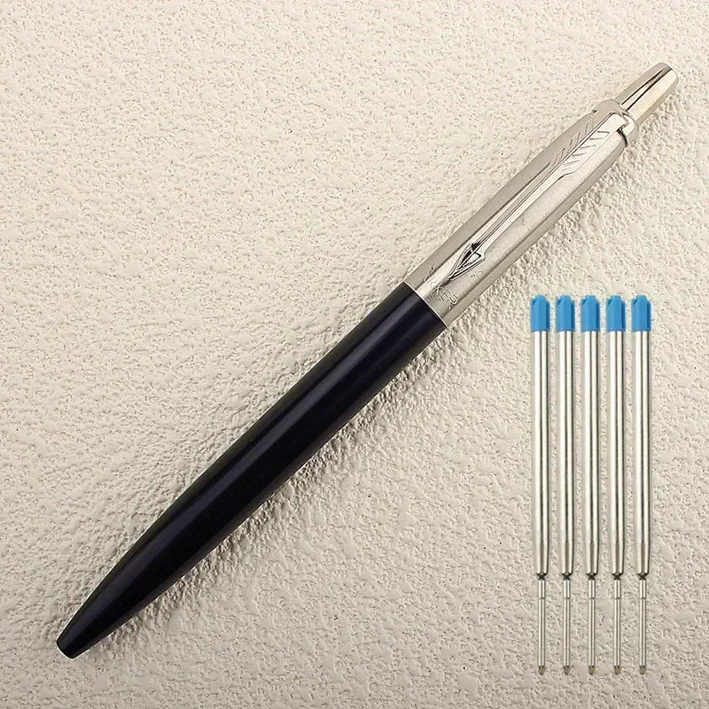 9 Colors Metal Ballpoint Pens Automatic Ball Pen G2 RefillBlue Ink For School Office Stationery Supplies Writing 0.7mm