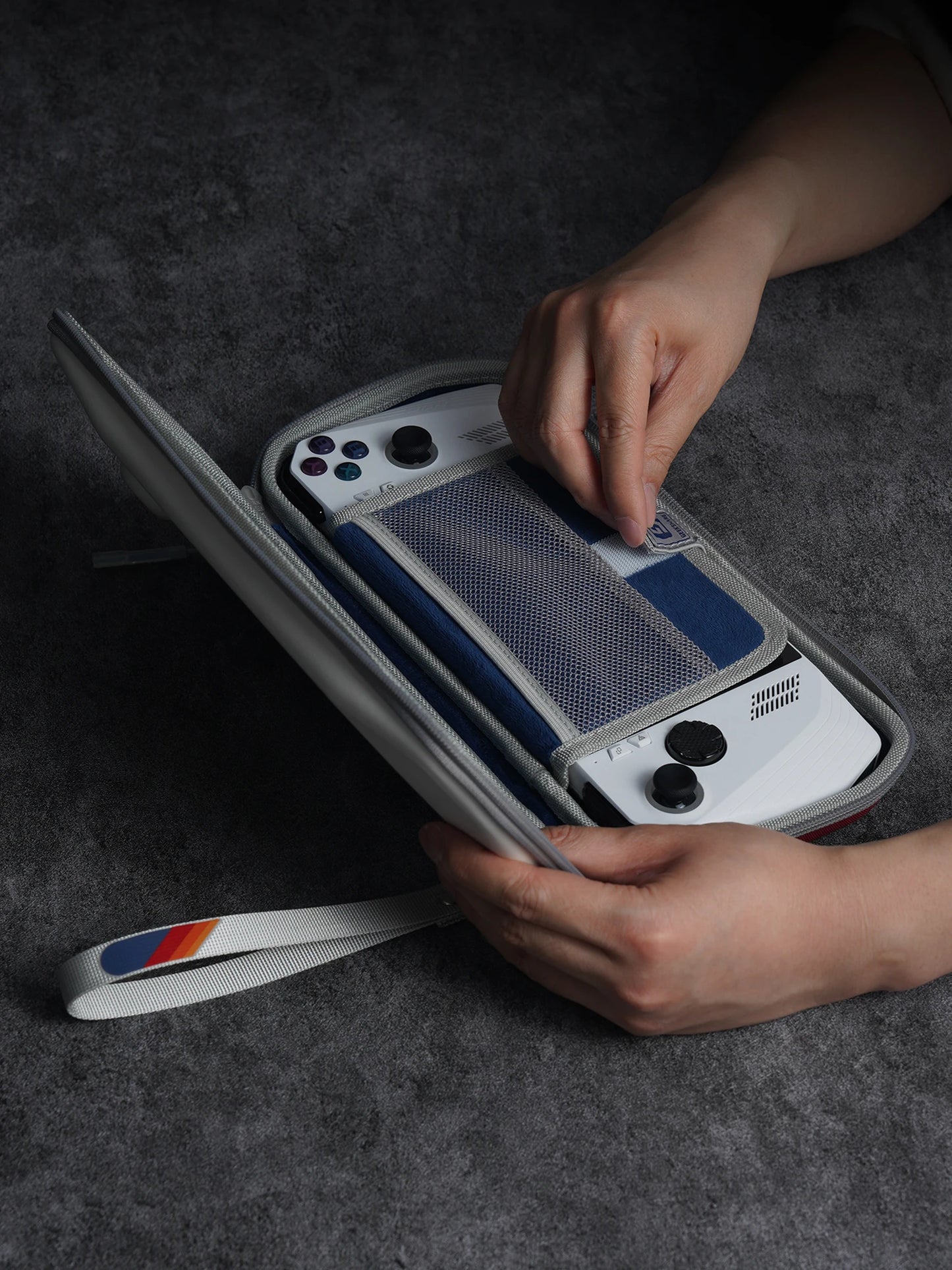 Geekshare Carrying Case for ROG Ally,Hardshell Gaming Cases Accessories Cases,White Drop-proof Waterproof Starry Sky Bag