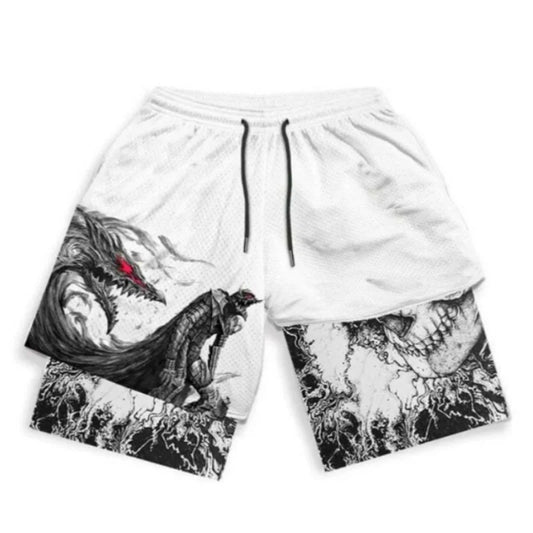2023 Summer Leisure Fashion Men's Popular Printed Double Layer Shorts