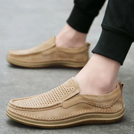 Men Loafers Summer Breathable Soft Luxury Brand
