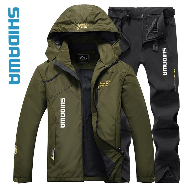 New Spring Autumn Windproof Waterproof Fishing Suits Men's Thin Hooded Camping Jacket Quick Drying Breathable Fishing Clothes