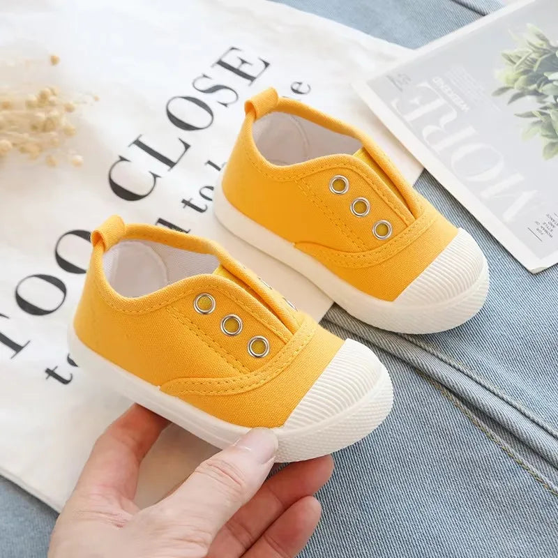 New Children's Low Cut Canvas Shoes Breathable Boys' Cloth Shoes Fashion Girls' Casual Shoes Colored Biscuit Shoes