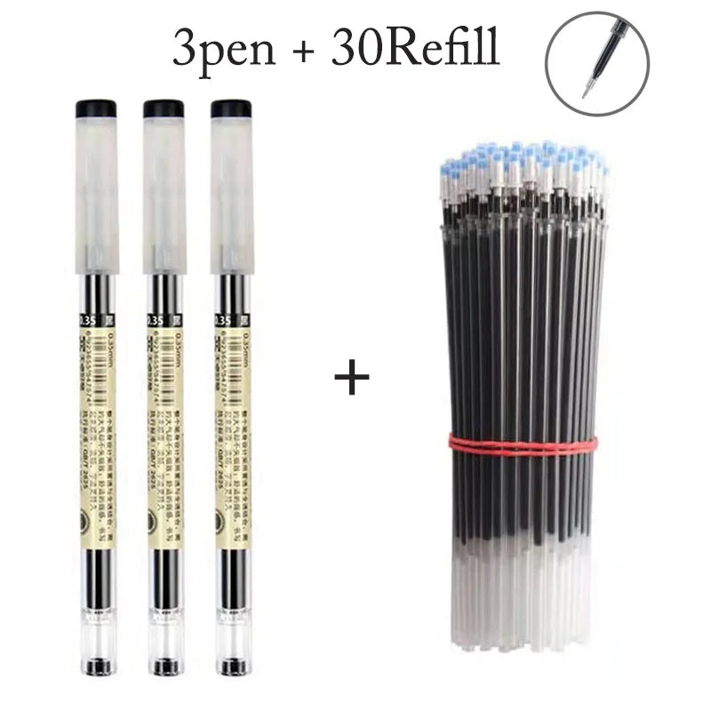 Japan Fine Point Pen 0.35mm Black Blue Red Ink Gel Pen Ballpoint Pen School Office Student Writing Stationery Supply