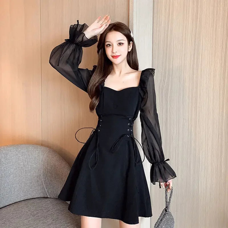 Female Dresses Coquette Women's DressSilk Satin Chiffon Sexy Black Holiday New Features Korean Style Clothing Cheap Casual X In