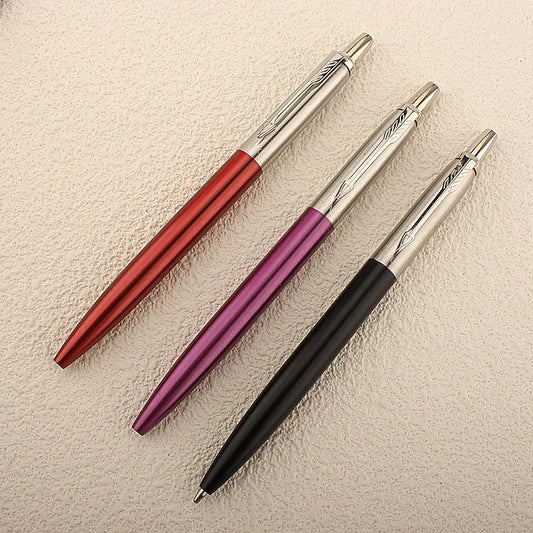 9 Colors Metal Ballpoint Pens Automatic Ball Pen G2 RefillBlue Ink For School Office Stationery Supplies Writing 0.7mm