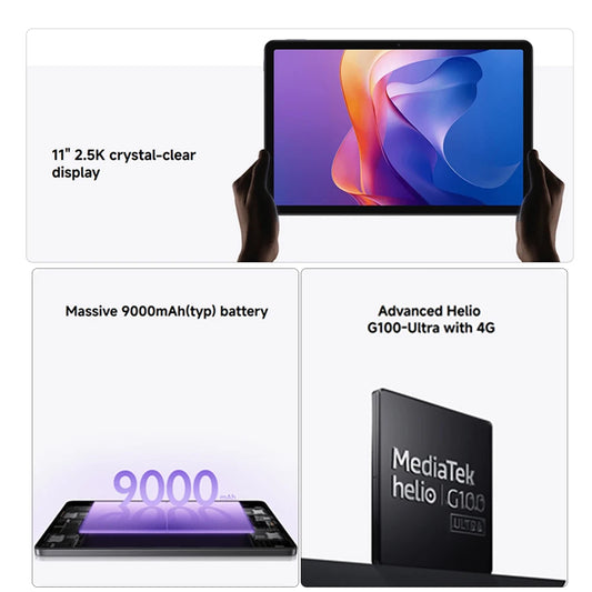 Global Version Xiaomi redmi pad2 4G Tablet Advanced Helio G100-Ultra 11" 2.5K crystal-clear display 9000mAh battery Mi Tablet PC