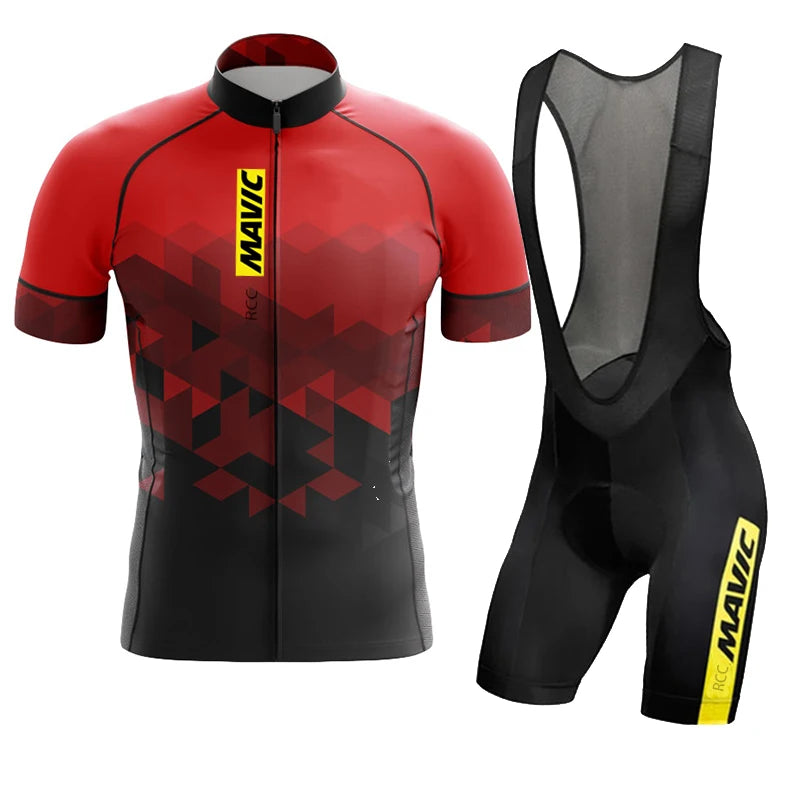 RCC MAVIC Pro Bicycle Team Short Sleeve Maillot Ciclismo Men's Cycling Jersey Sets Summer Breathable Cycling Clothing Suit