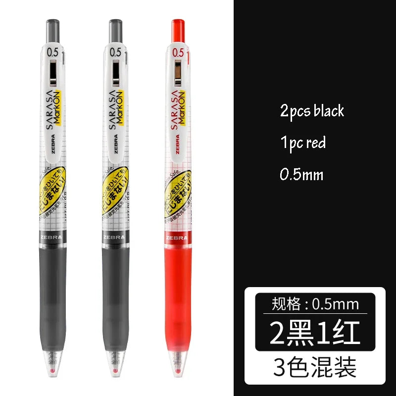 Zebra SARASA MARK ON Gel Pens Retractable No Smearing Quick-Drying Grid Body 0.4/0.5mm Japanese Pen Stationery School Supplies