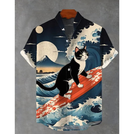 2025 Fashion Carnival 3D Printing Men's Shirt Men's Short Sleeve Shirt Casual Shirt Holiday Top Camisas De Vestir Para Hombre