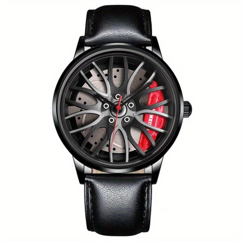 1pc Men's Round Analog Skeleton Dial Watch, Wristwatch, Ideal choice for Gifts