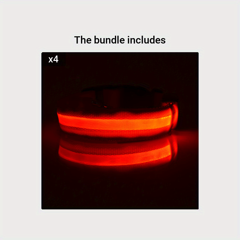 Pet Dogs Adjustable Luminous Collar For Night Safety - Striped Glow-in-the-Dark Collar For Night Walking