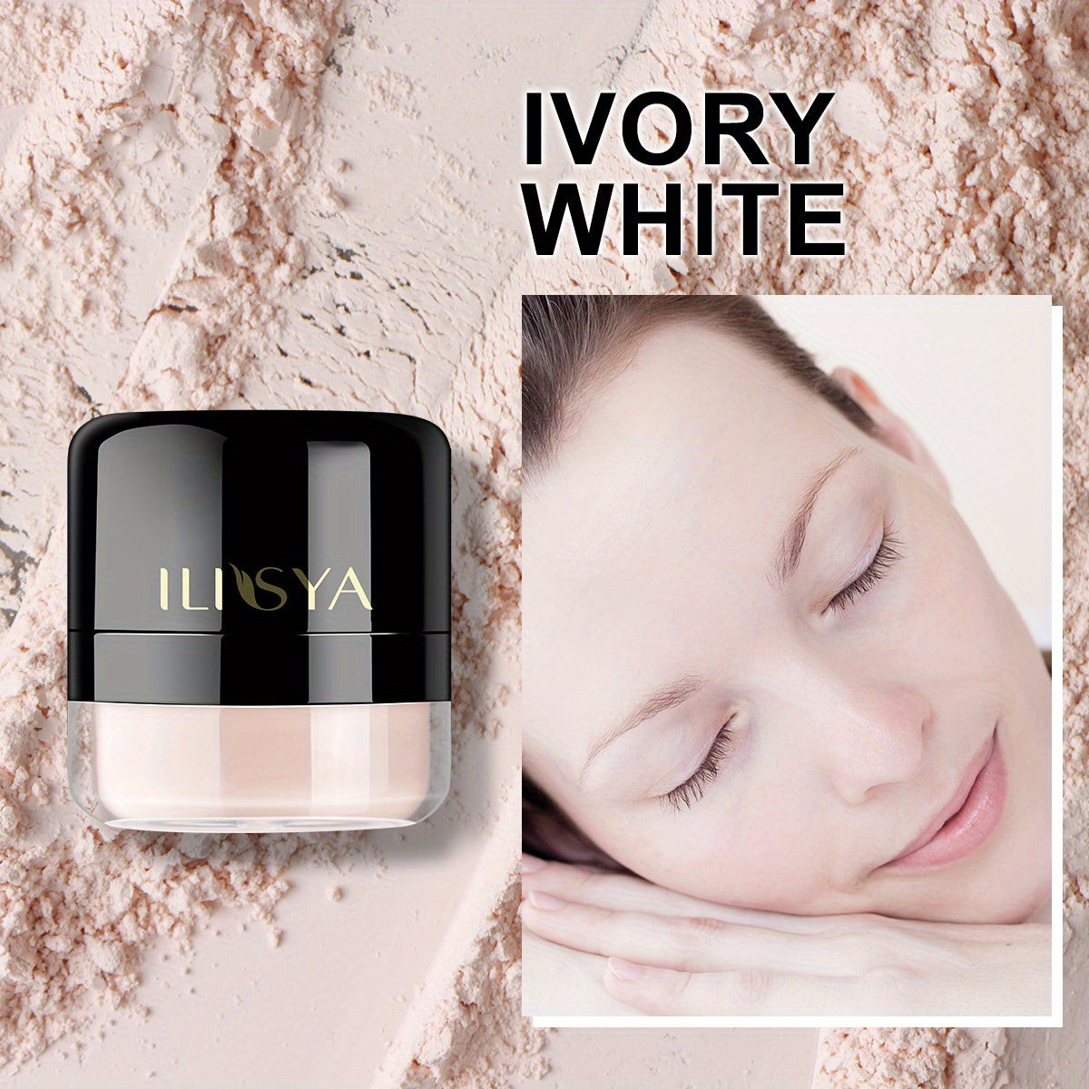 ILISYA Long-Lasting Loose Powder With Mushroom Head Makeup Foundation, Oil Control, Brightening Concealer, Waterproof And Sweatproof