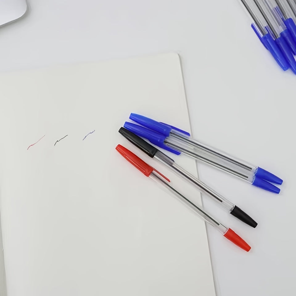 10-Pack Classic Ballpoint Pens, 0.7mm Bullet Tip in 3 Colors