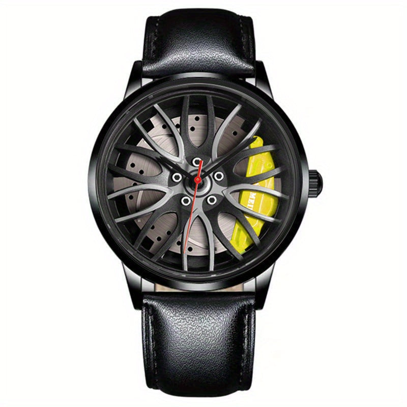 1pc Men's Round Analog Skeleton Dial Watch, Wristwatch, Ideal choice for Gifts