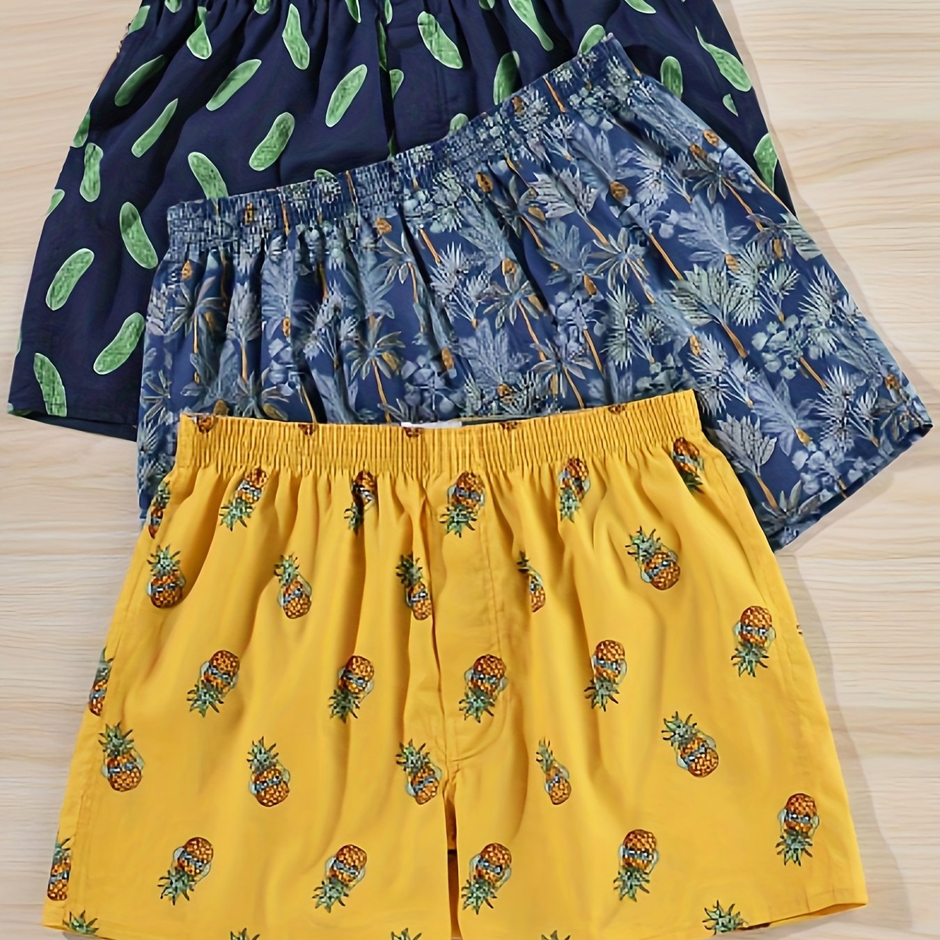 3pcs Men's Boxer Briefs, Sexy Casual Underwear with Stylish Prints for Versatile Wear at Home Out