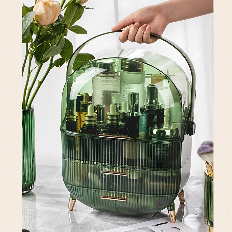Light Luxury Cosmetic Storage Box Transparent with Lid Desktop Cosmetic Box Vanity Skin Care Storage Rack
