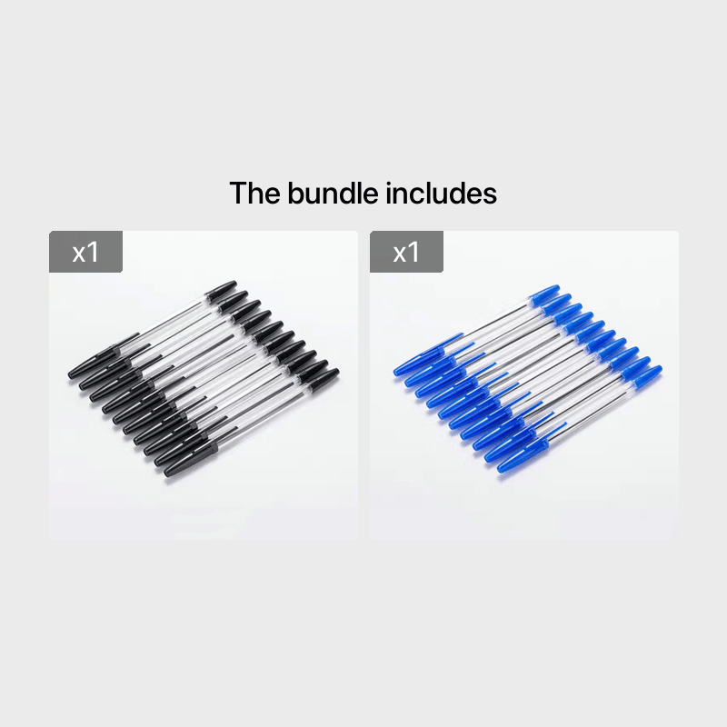 10-Pack Classic Ballpoint Pens, 0.7mm Bullet Tip in 3 Colors
