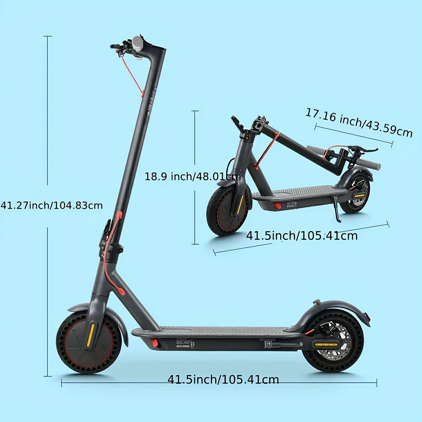 1/2/4PACKS 21.59 cm Foldable Electric Scooter for Adults with LED Display Motor Power Ranges for 350W, Class A 10.4Ah Lithium Battery, 3 Speed Modes, 15 - 30 Mile Range And Maximum Load Capacity Of 120 Kilograms, Surprise Bir