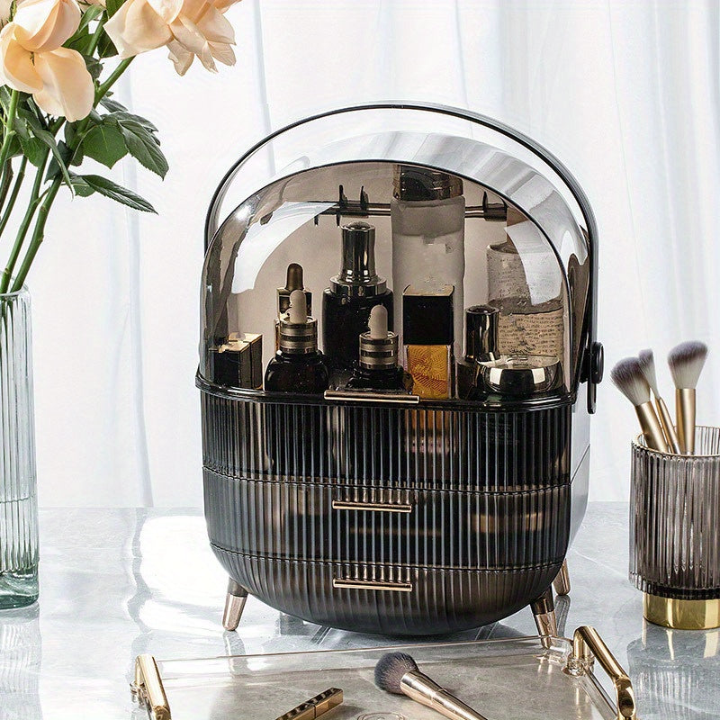 Light Luxury Cosmetic Storage Box Transparent with Lid Desktop Cosmetic Box Vanity Skin Care Storage Rack