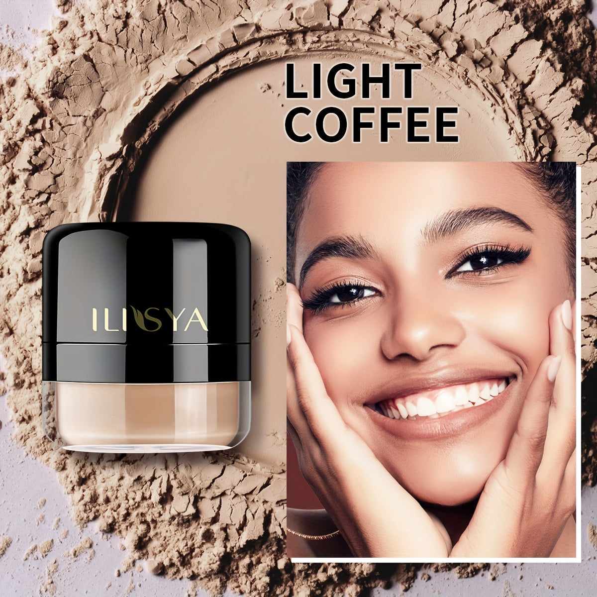 ILISYA Long-Lasting Loose Powder With Mushroom Head Makeup Foundation, Oil Control, Brightening Concealer, Waterproof And Sweatproof