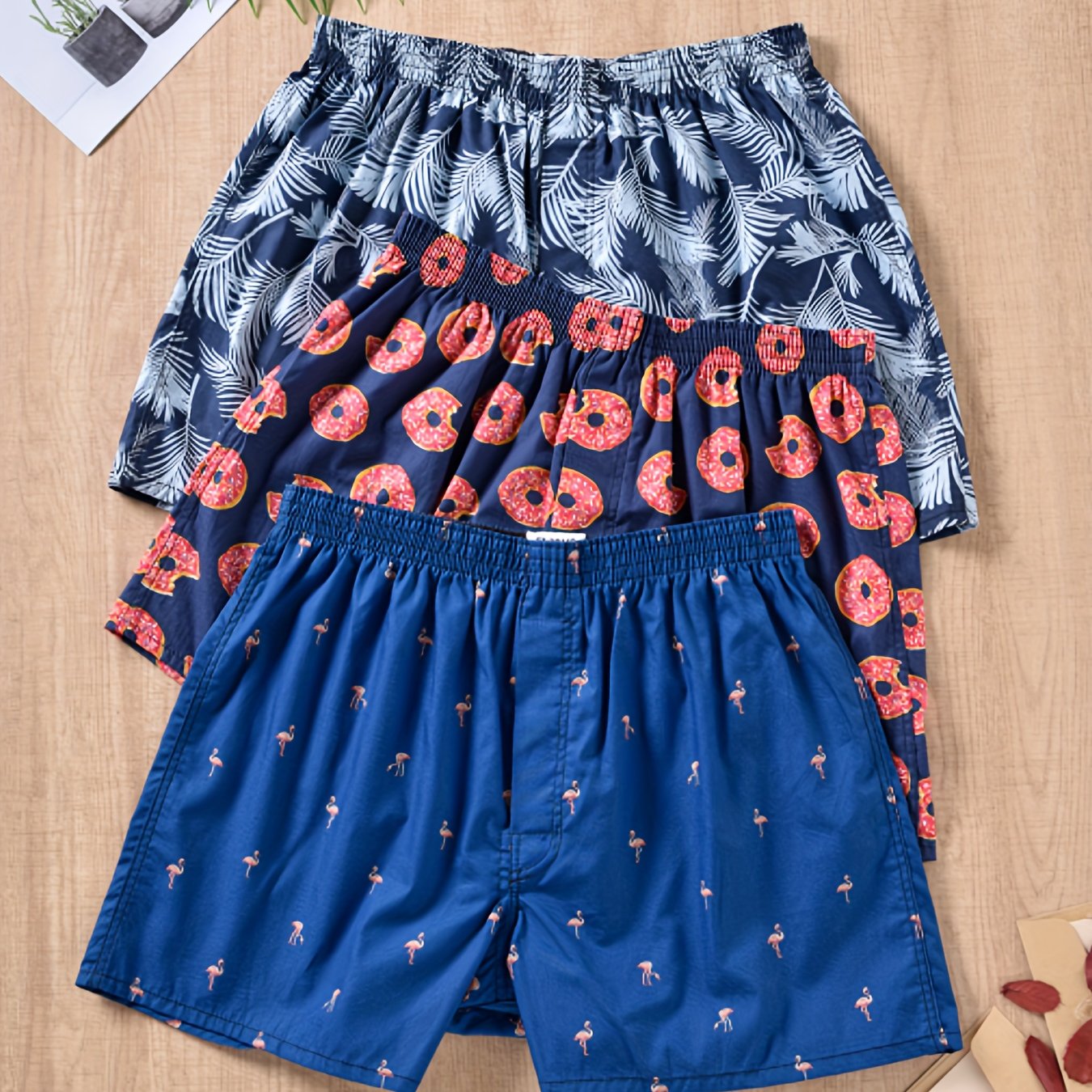3pcs Men's Boxer Briefs, Sexy Casual Underwear with Stylish Prints for Versatile Wear at Home Out