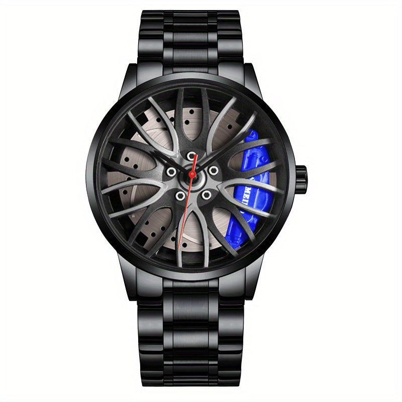 1pc Men's Round Analog Skeleton Dial Watch, Wristwatch, Ideal choice for Gifts
