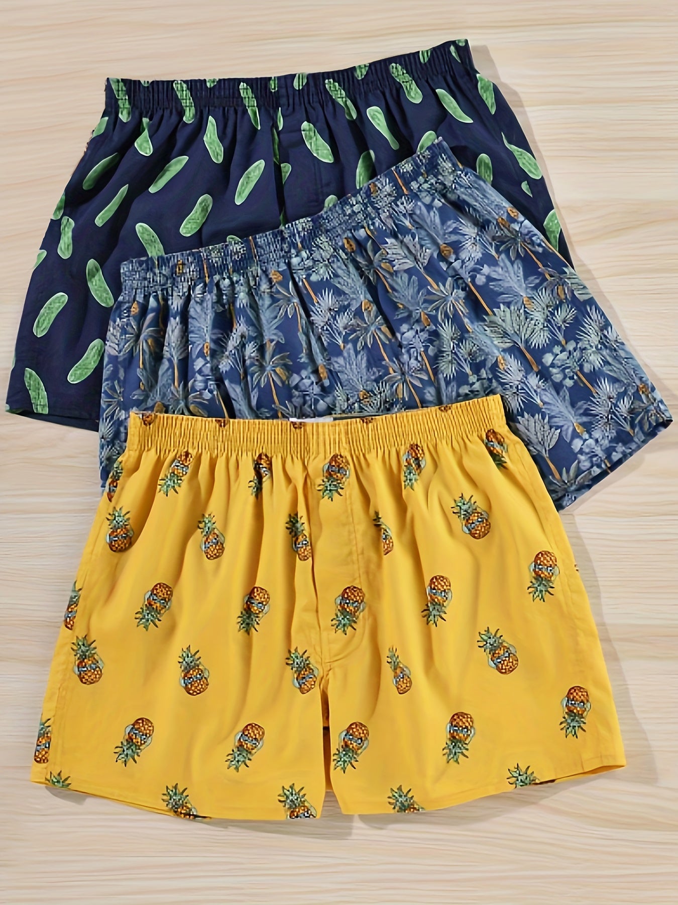 3pcs Men's Boxer Briefs, Sexy Casual Underwear with Stylish Prints for Versatile Wear at Home Out