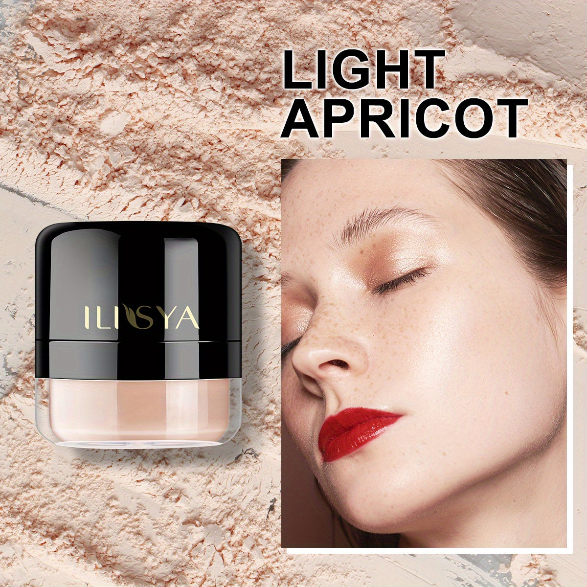 ILISYA Long-Lasting Loose Powder With Mushroom Head Makeup Foundation, Oil Control, Brightening Concealer, Waterproof And Sweatproof