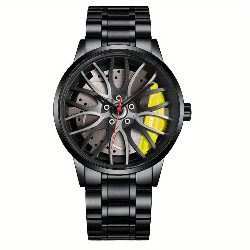 1pc Men's Round Analog Skeleton Dial Watch, Wristwatch, Ideal choice for Gifts