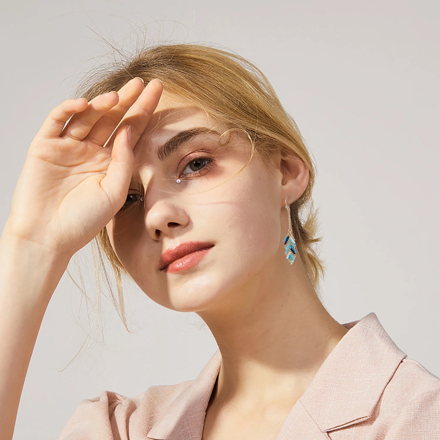 Hand Made Trendy Boho Jewelry Women Seed Beads Bracelets Necklace Earrings Leaf Miyuki Jewelry Set