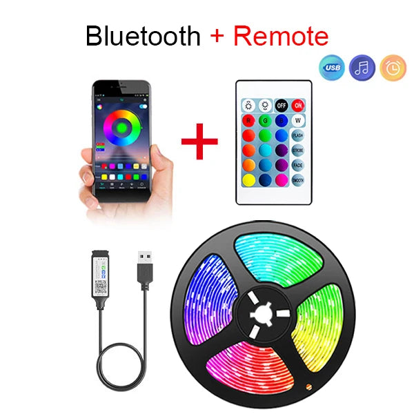 Tape Bluetooth USB LED Strip Light 5050 SMD 5V USB RGB Lights Flexible LED