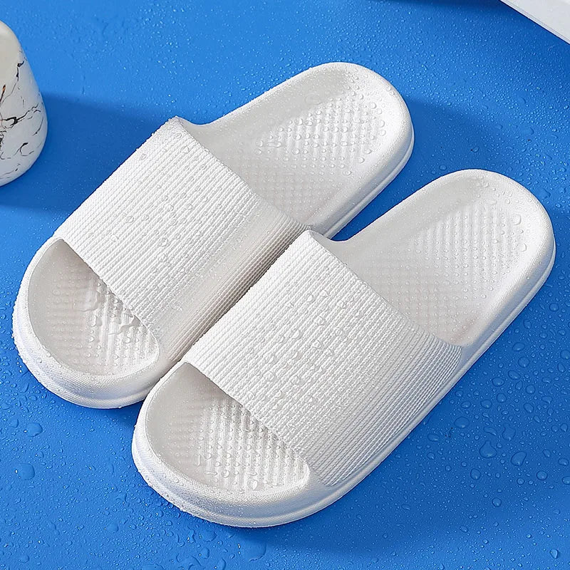 WDZKN Fashion Concise Women Slippers Summer Flat Lightweight EVA Home Bathroom Slippers Comfort Massage Women Indoor Slides