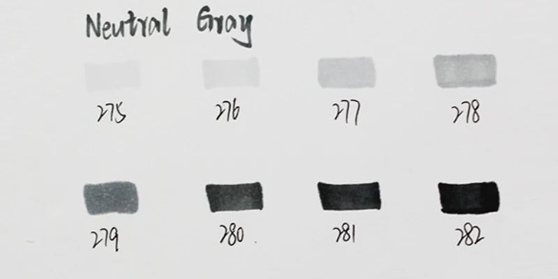 Finecolour 8 Colors Double-headed Soft Brush Professional Sketch Alcohol Based Ink Gray Series Art Markers EF102