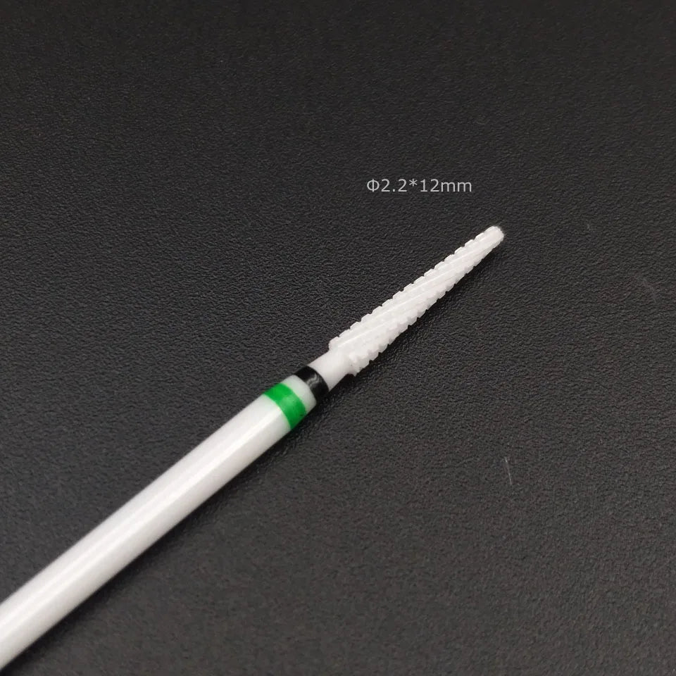 HYTOOS Ceramic Nail Drill Bit 3/32" Rotary Cuticle Clean Burr Bits For Manicure Electric Drill Accessory Nail Beauty Tools-L358T