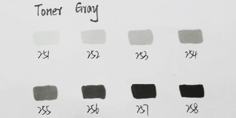 Finecolour 8 Colors Double-headed Soft Brush Professional Sketch Alcohol Based Ink Gray Series Art Markers EF102