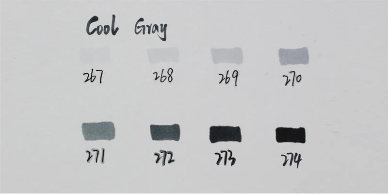 Finecolour 8 Colors Double-headed Soft Brush Professional Sketch Alcohol Based Ink Gray Series Art Markers EF102