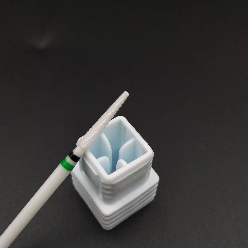 HYTOOS Ceramic Nail Drill Bit 3/32" Rotary Cuticle Clean Burr Bits For Manicure Electric Drill Accessory Nail Beauty Tools-L358T