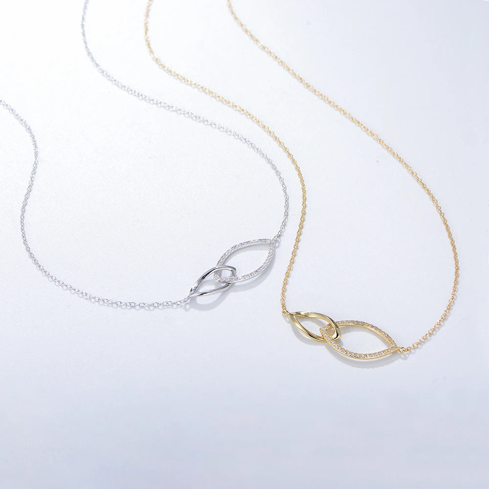 Custom Jewelry Plated Pendant Geometric Couple Pendant Jewelry Trendy Silver Necklace Gold for Woman Accessories Zircon Stone