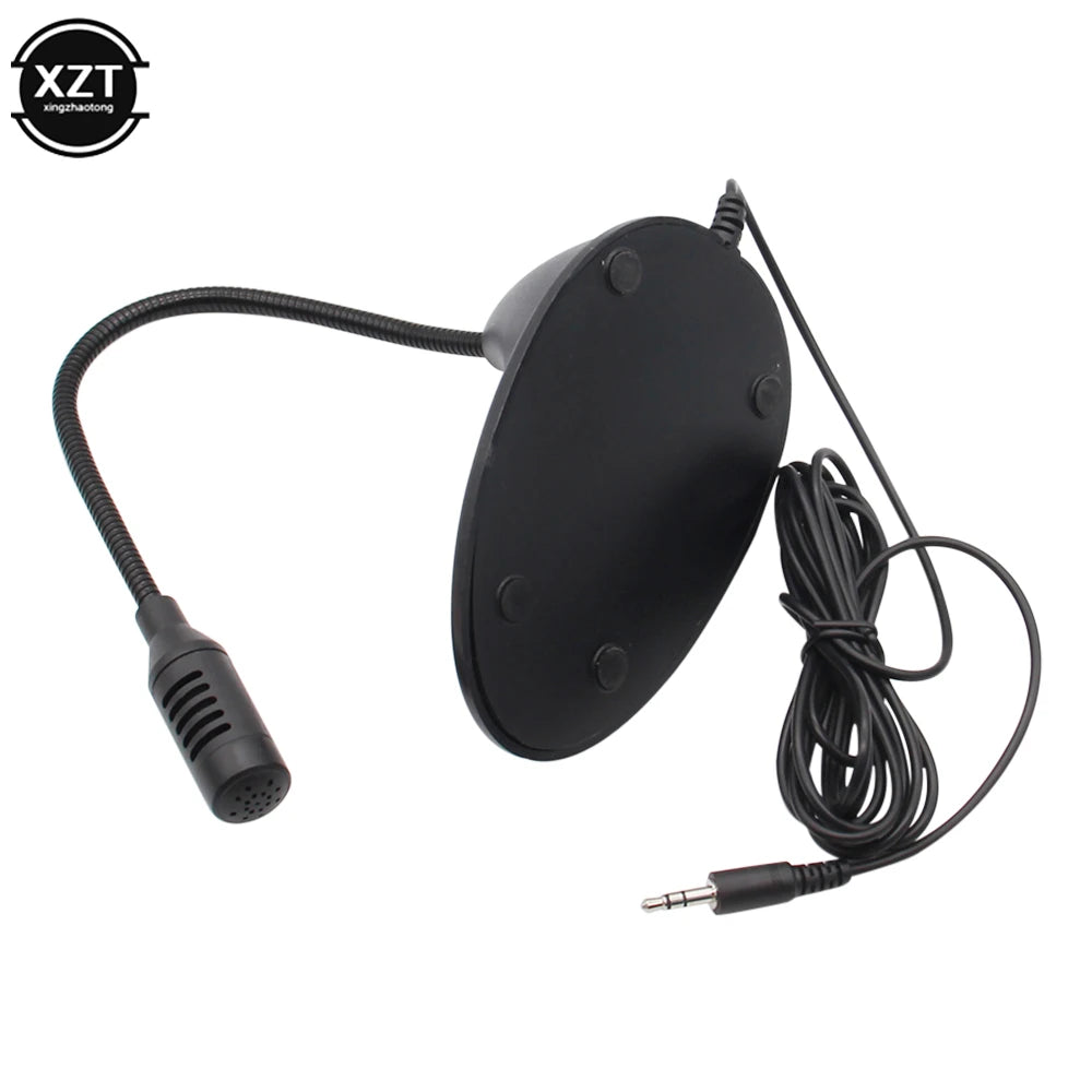 Flexible Stand Mini Studio Speech Microphone 3.5mm Plug Gooseneck Mic Wired for Computer PC Desktop Notebook School Speech