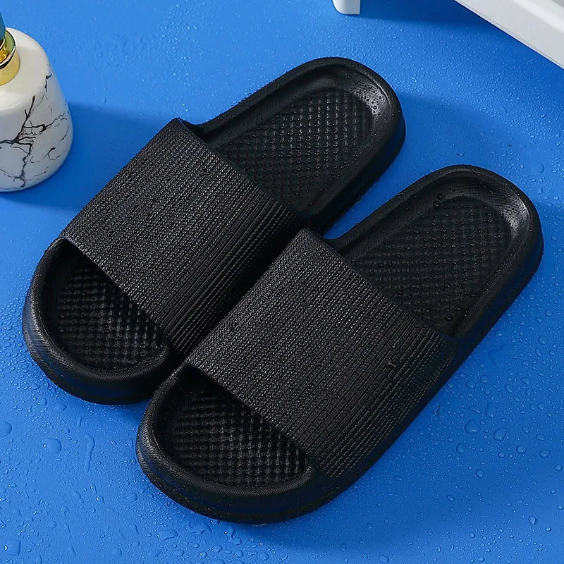 WDZKN Fashion Concise Women Slippers Summer Flat Lightweight EVA Home Bathroom Slippers Comfort Massage Women Indoor Slides