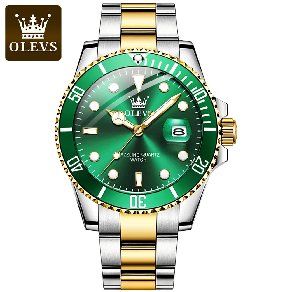 OLEVS 5885 Oem Hot Sale Product Watch Men Stainless Steel Band Watch Fashion Calendar Quartz Strap Mens Wrist Watch