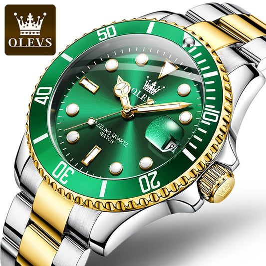 OLEVS 5885 Oem Hot Sale Product Watch Men Stainless Steel Band Watch Fashion Calendar Quartz Strap Mens Wrist Watch