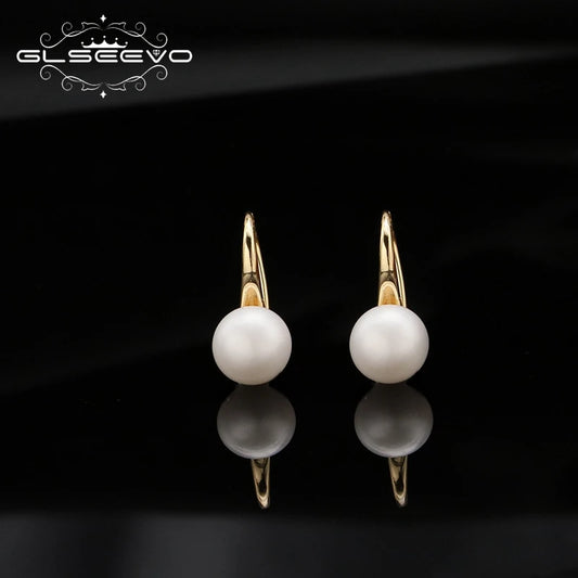 Natural Freshwater Pearl Ear Hook Earrings Fashion Luxury Personality Gold Plated Ear Hook Women Girls Fine Jewelry