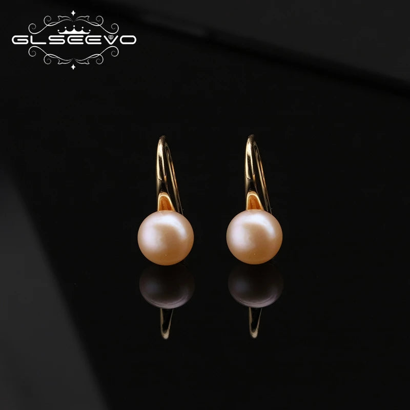 Natural Freshwater Pearl Ear Hook Earrings Fashion Luxury Personality Gold Plated Ear Hook Women Girls Fine Jewelry