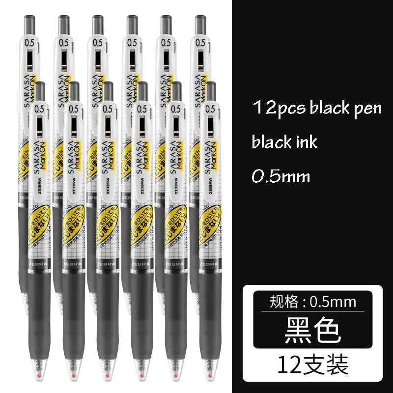 Zebra SARASA MARK ON Gel Pens Retractable No Smearing Quick-Drying Grid Body 0.4/0.5mm Japanese Pen Stationery School Supplies